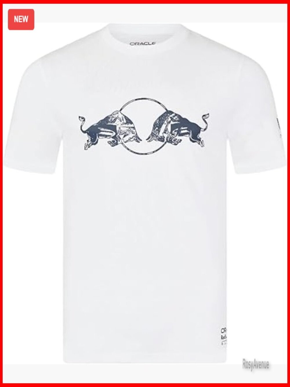 White Formula 1 Red Bull Racing Graphic T-Shirt, Classic Fit, Cotton